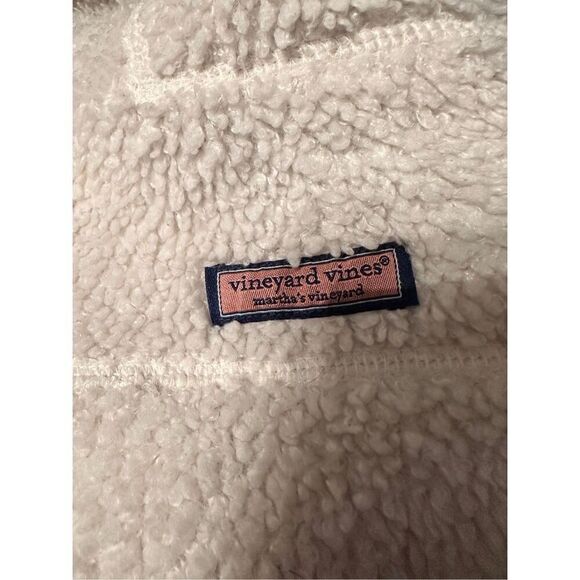 Vineyard vines shep full zip jacket cream fleece sz XS teddy - Picture 8 of 13